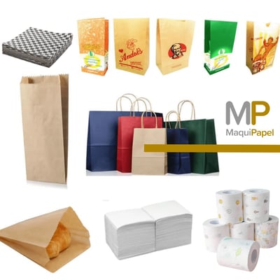 bolsas de papel, servilletas personalizadas, papel higiénico, papel antigrasa, individuales de papel